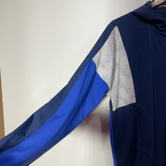 Adidas Jacket, Windbreaker, Blue & White, Zip-Up, Size See Measurements - Picture 5 of 14